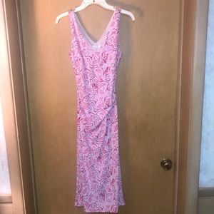 Pink/Red Print Nicole Miller Sleeveless Dress Size 4
